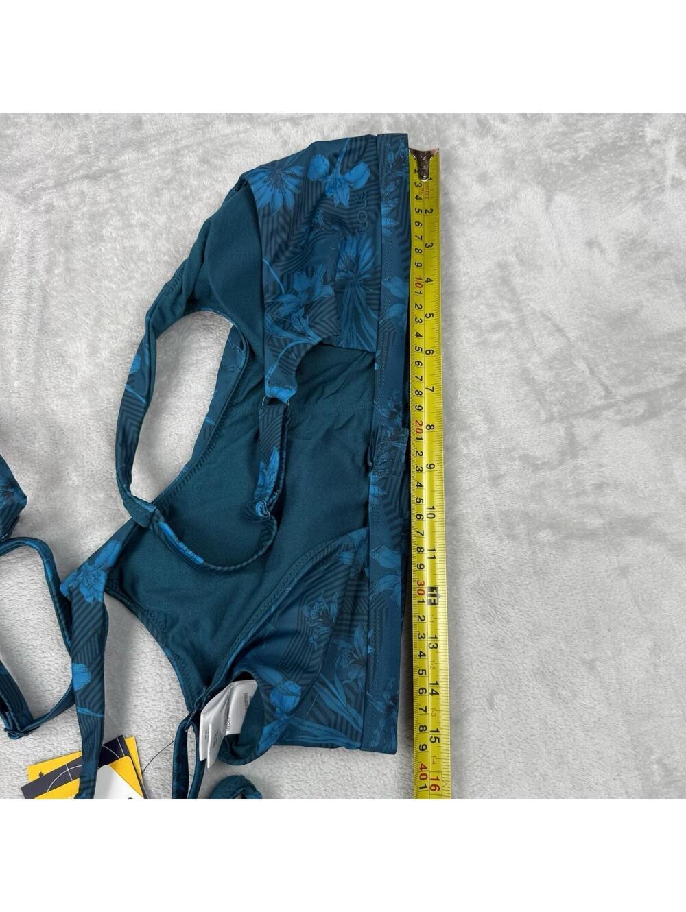 Lole Wave Bikini Top XL Blue Floral Sports Bra Style Swimwear NWT Beach Summer - Picture 6 of 12